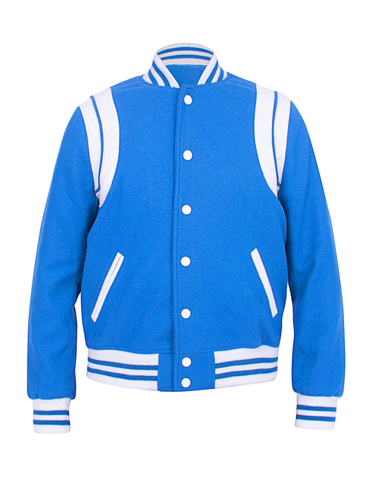 Azul Wool Varsity Bomber Jacket