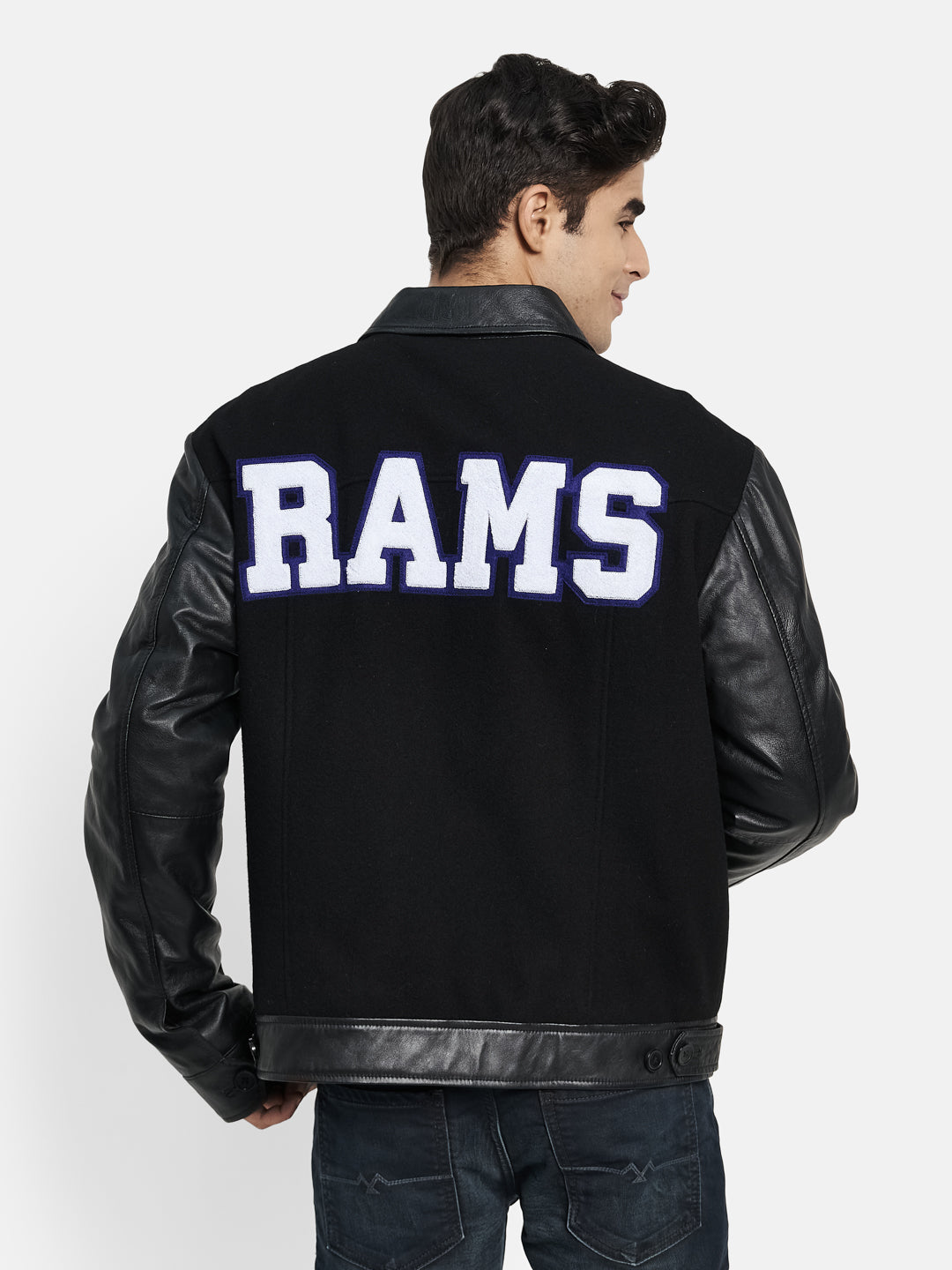 RAMS Wool plus Leather Lettermen Jacket