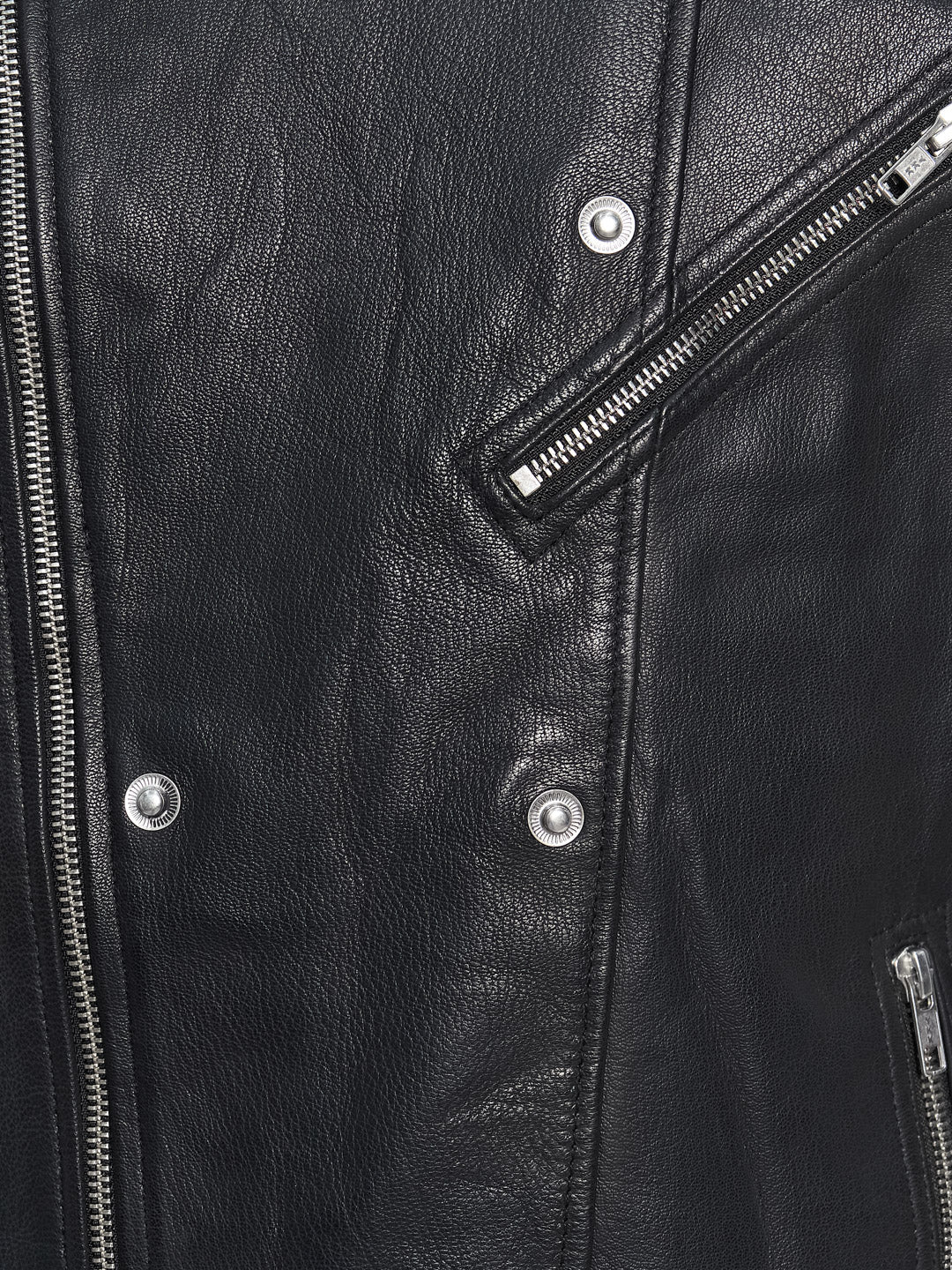 Vintage Washed Leather Biker Jacket