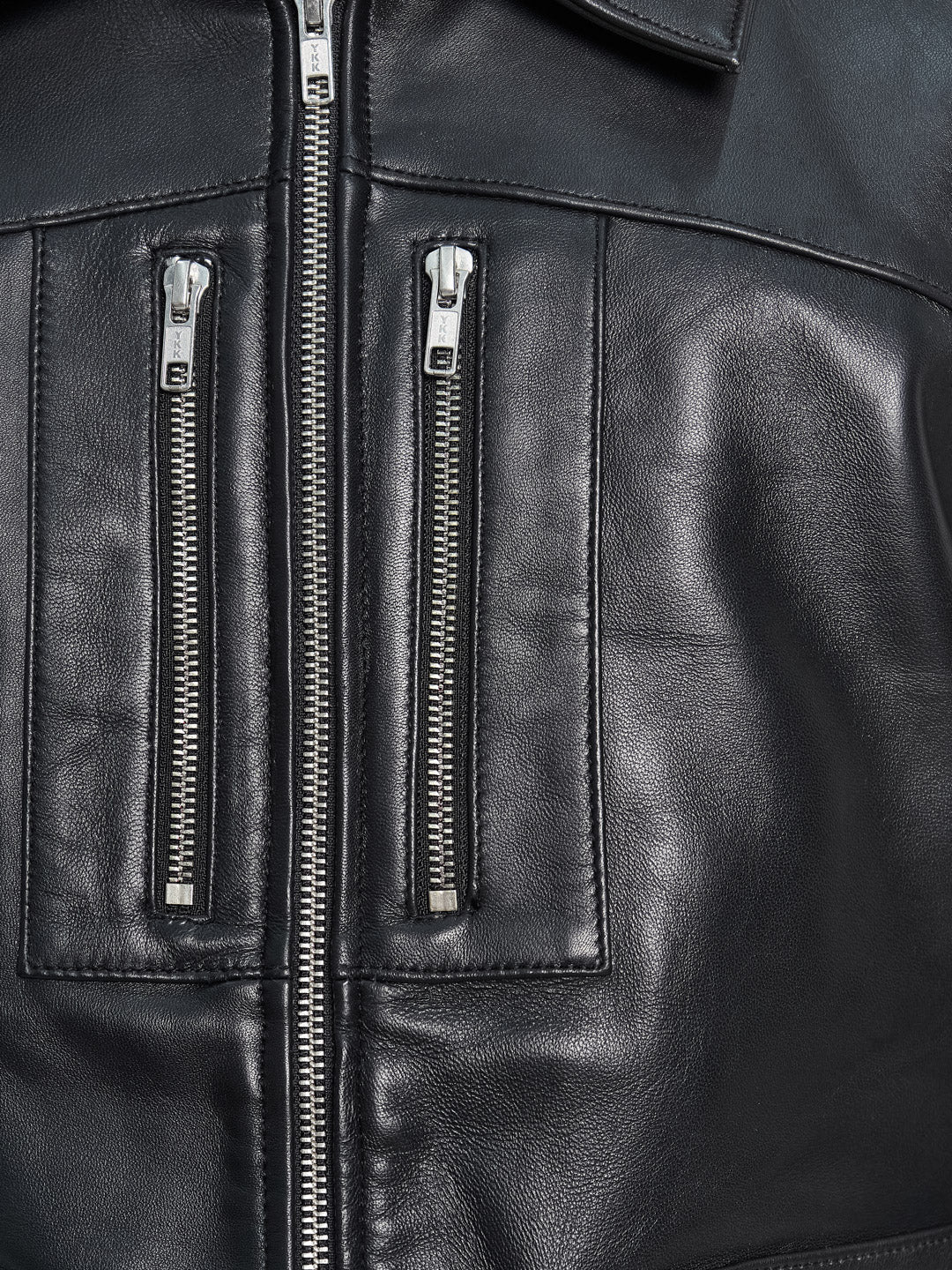 Relaxed Fit Thick Black Leather Jacket