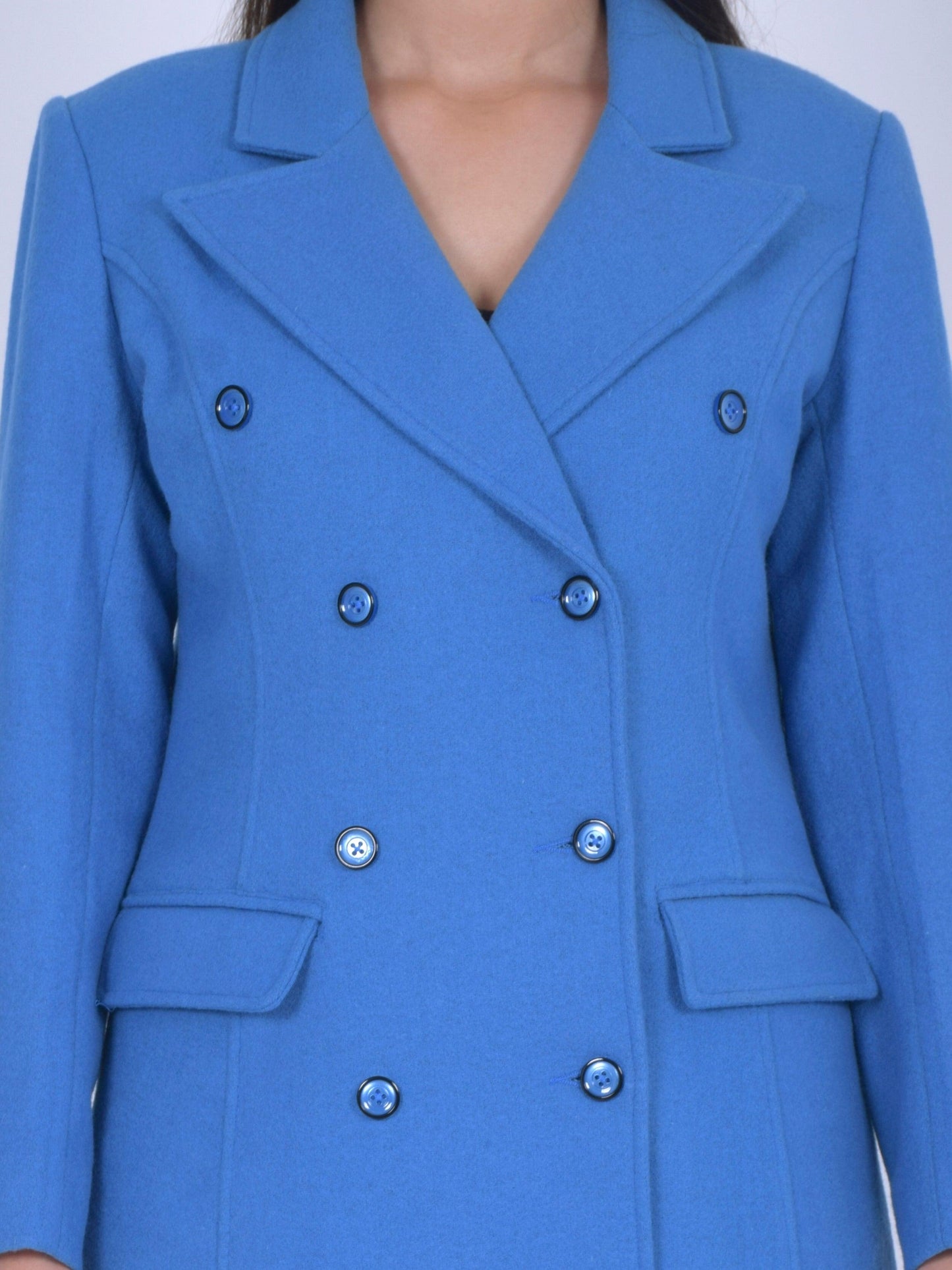 Suave Baby Blue Woolen Overcoat - CASA OF K Official Online Store