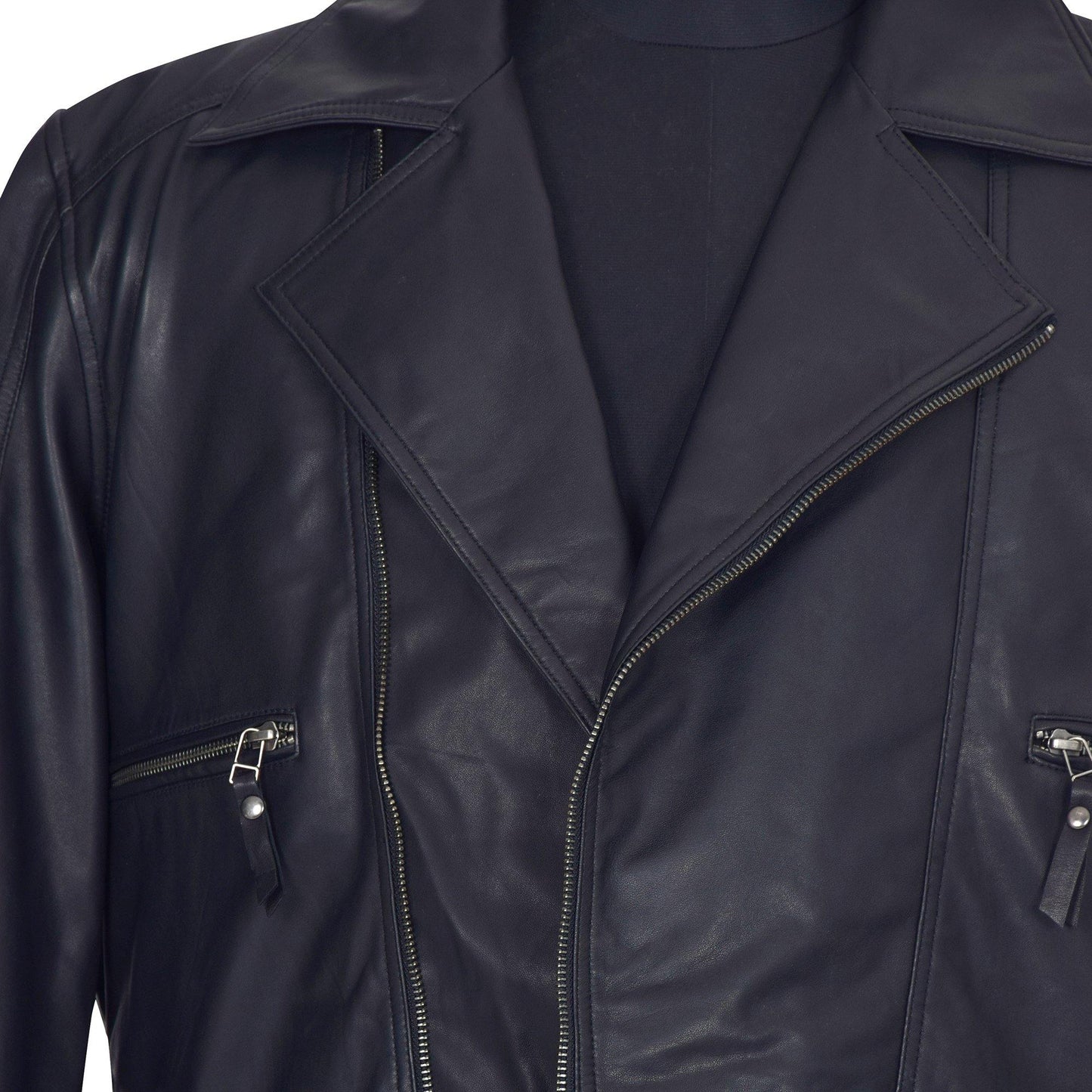 Black Lambskin Leather Coat - CASA OF K Official Online Store