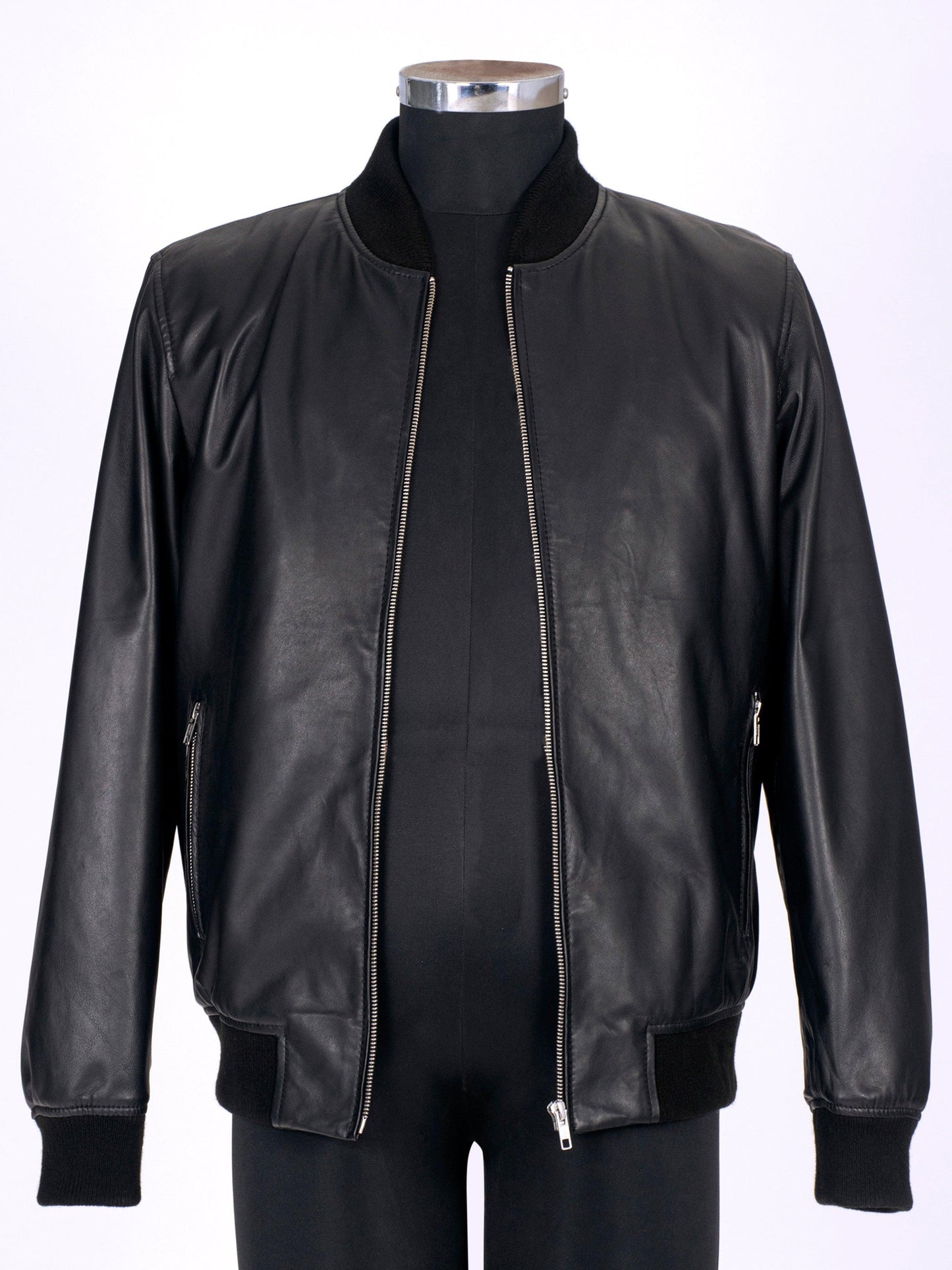 Sable Black Leather Bomber Jacket - CASA OF K Official Online Store