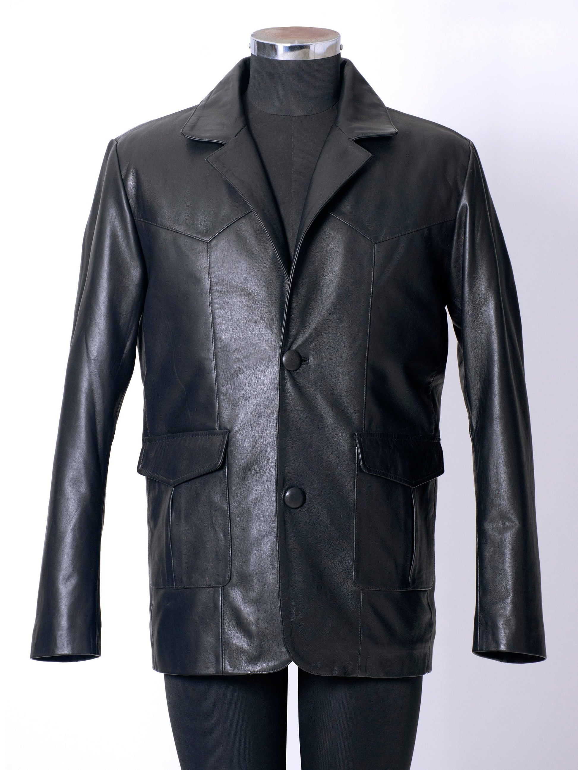 Amado Black Leather Blazer - CASA OF K Official Online Store