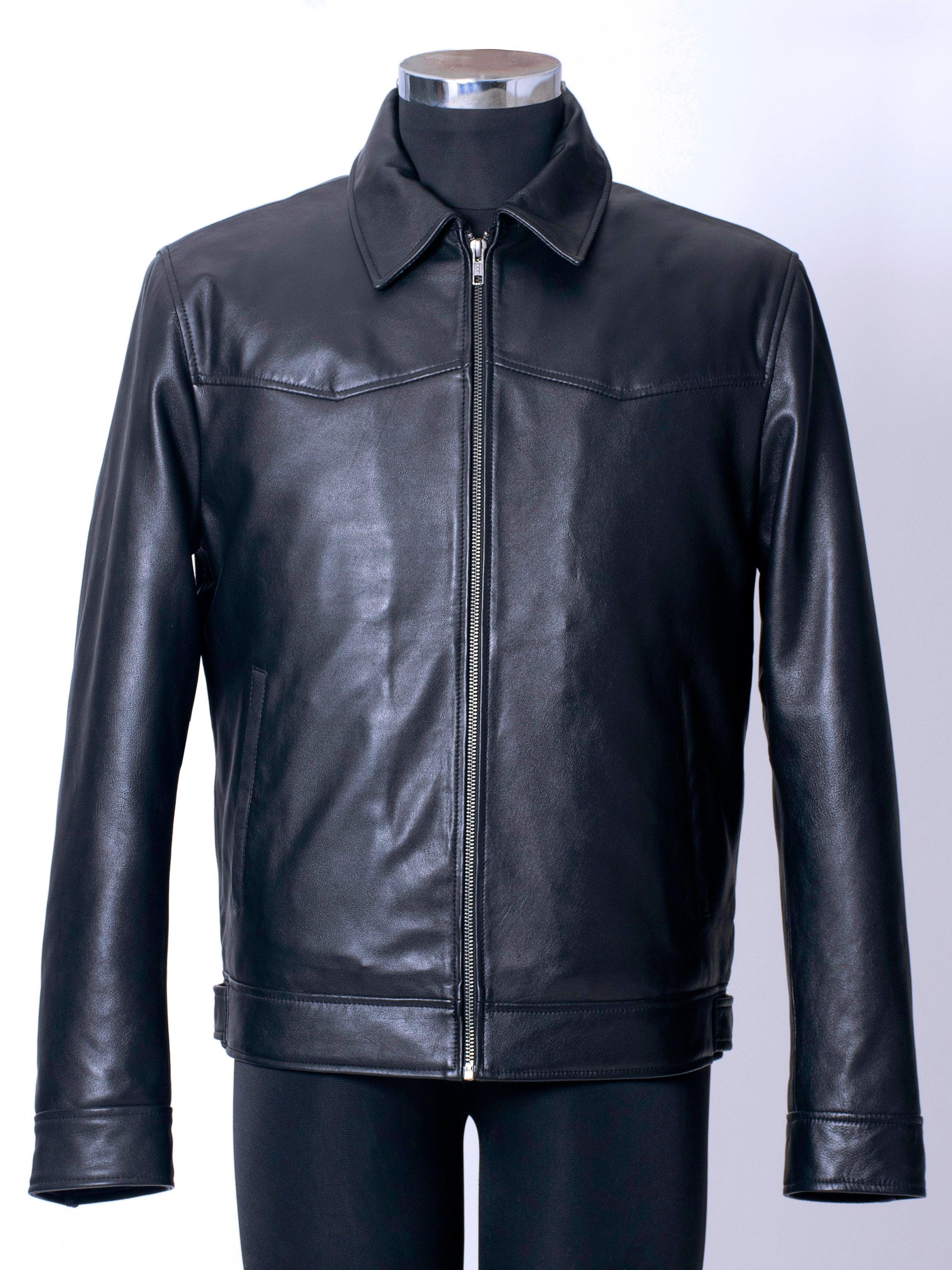 Short Leather Jacket - Celebrity Bomber Jackets - Cow Hide Crafts