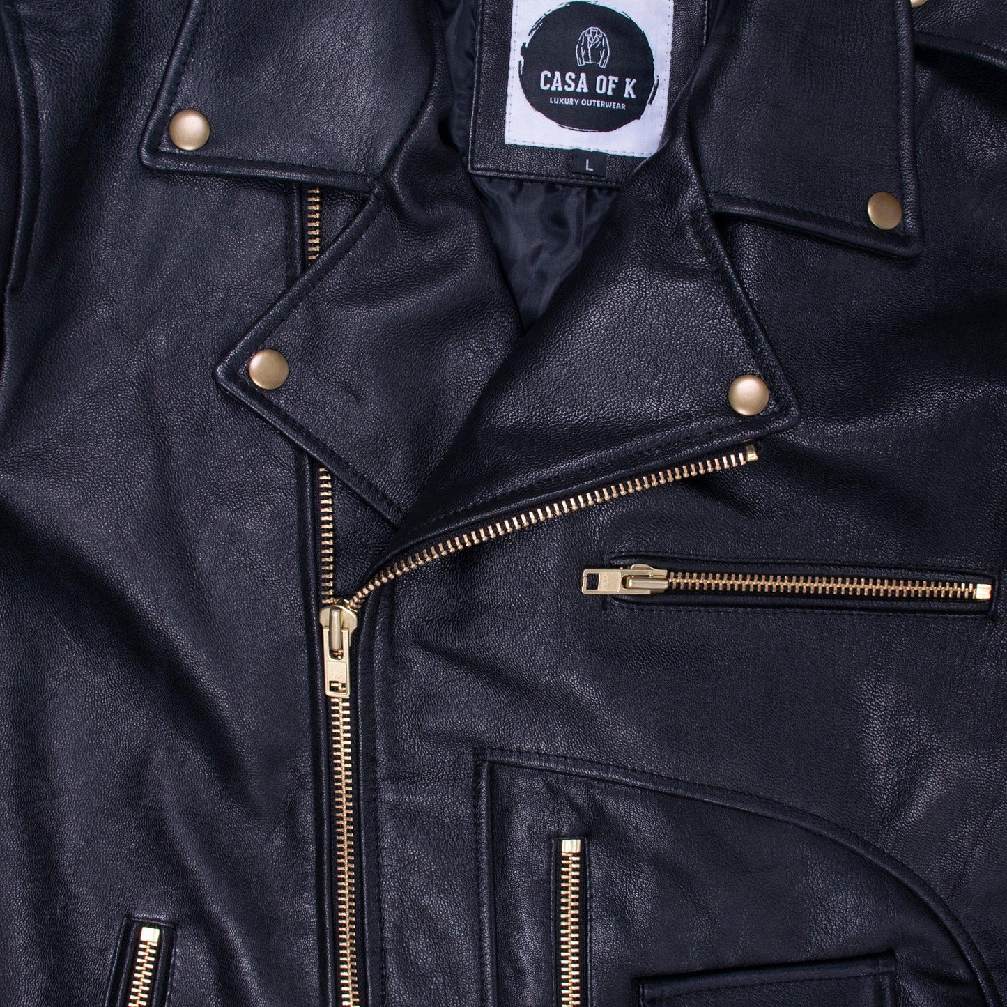 Black Heavy Biker Leather Jacket - CASA OF K Official Online Store