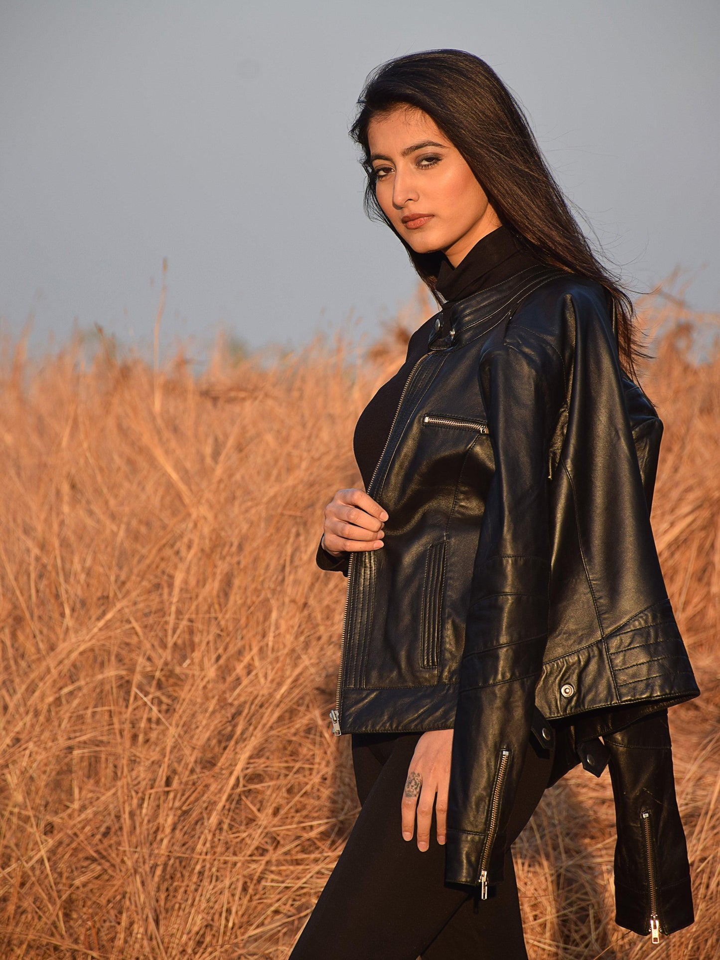 Black Motorcycle Leather Jacket - CASA OF K Official Online Store