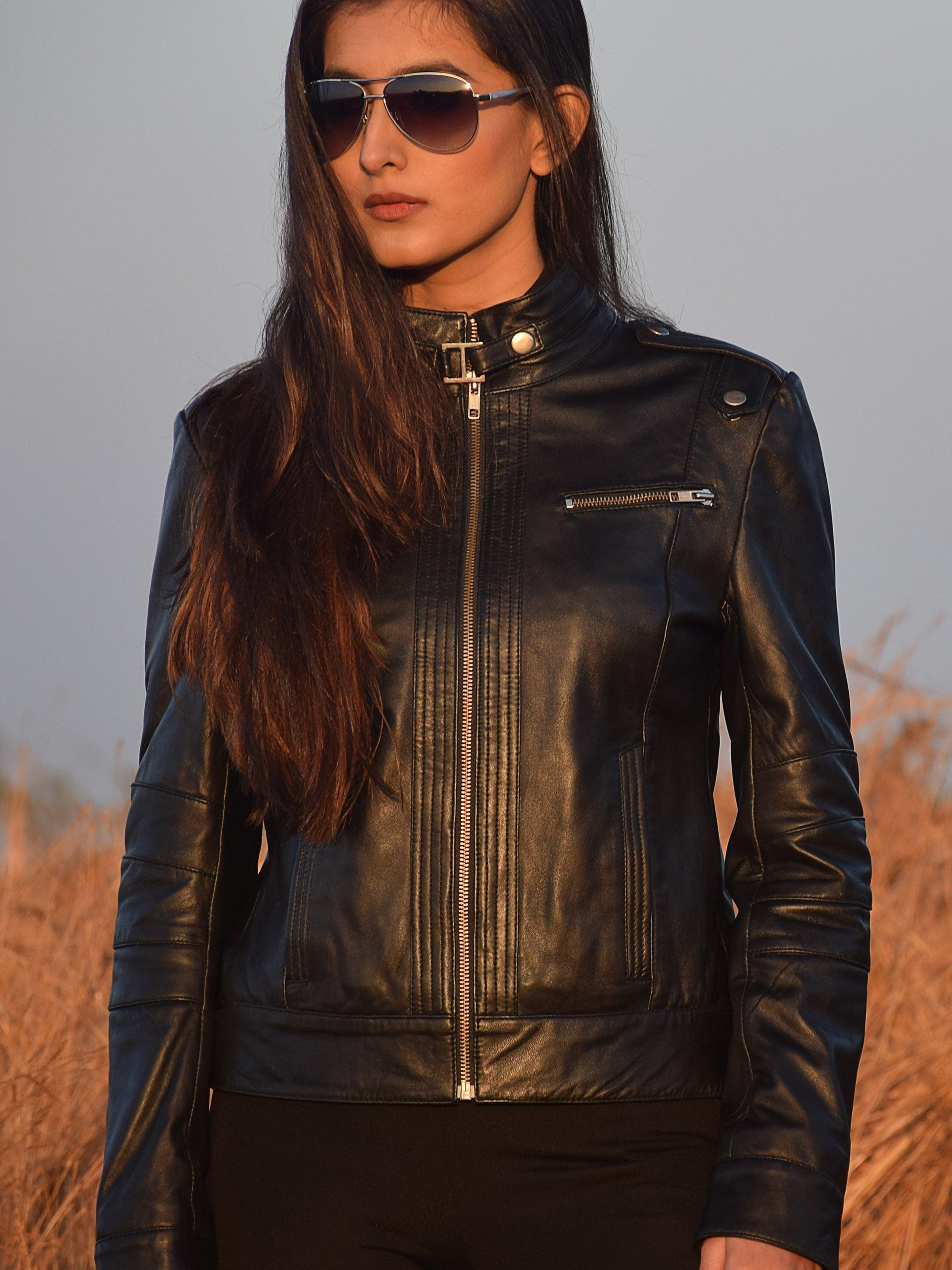 Black Motorcycle Leather Jacket - CASA OF K Official Online Store