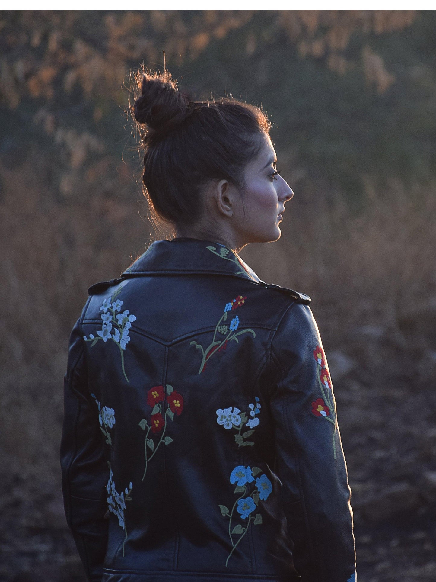 The Casa Embroidered Leather Biker Jacket - CASA OF K Official Online Store