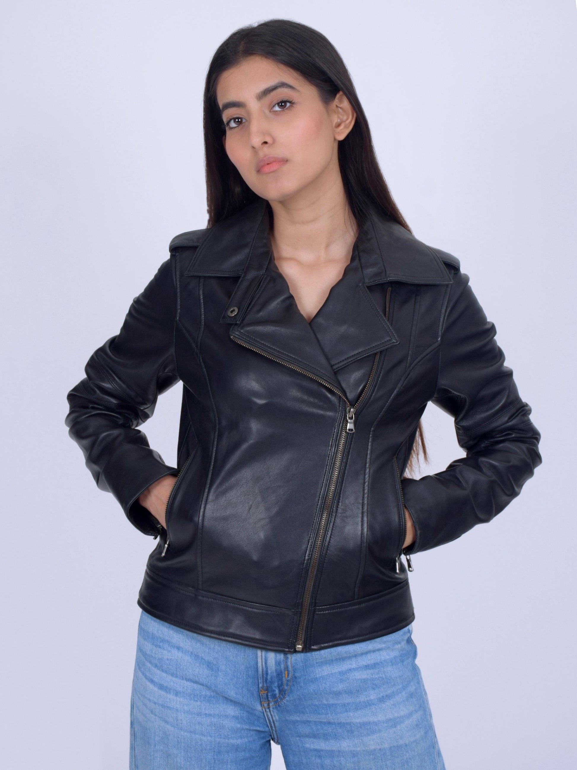 Long Sleeves Black Biker Jacket - CASA OF K Official Online Store